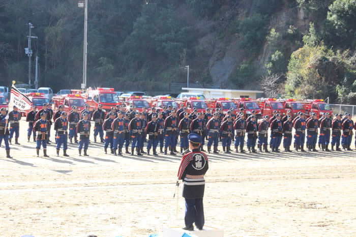 平成27年印南町消防団訓練初め式の様子