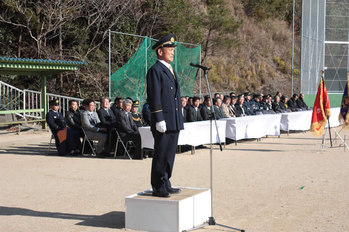 平成25年印南町消防団訓練初め式の様子